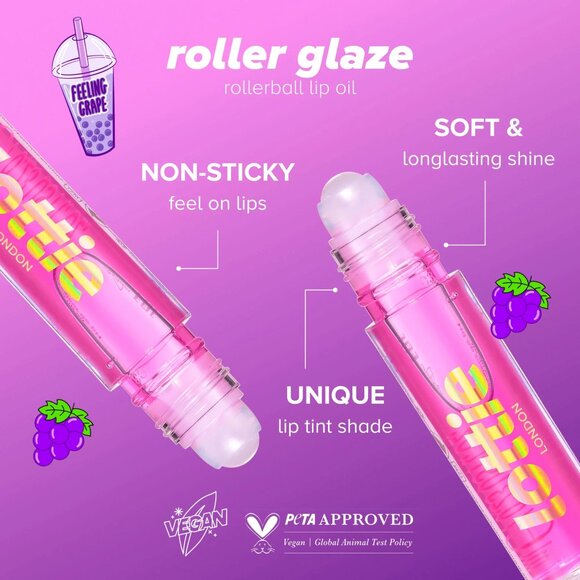 Lottie London Roller Glaze Feeling Grape, Rollerball pH Color Changing Lip Oil i - Picture 4 of 4